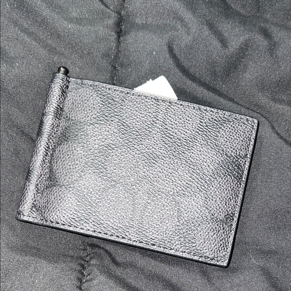 Coach Black Leather Money Clip